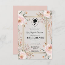 regency era Florals Bridgerton Bridal Shower Invit