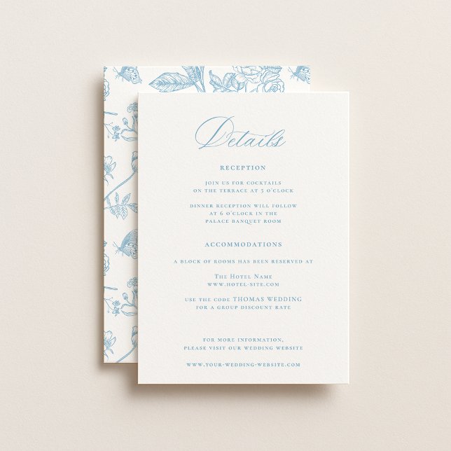Regency Era Light Sky Blue Wedding Details Enclosure Card (Creator Uploaded)