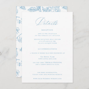 Regency Era Light Sky Blue Wedding Details Enclosure Card
