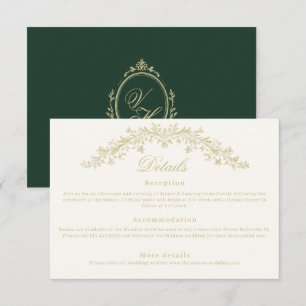 Regency Era Wedding Elegant Heirloom Details Enclosure Card