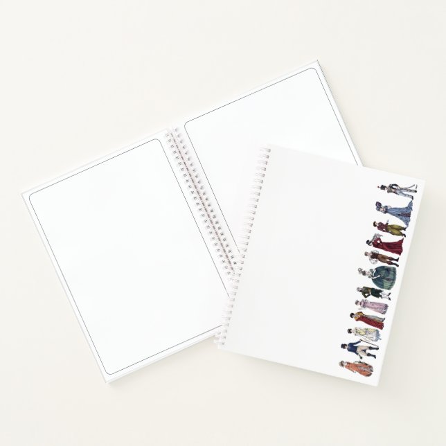 Regency Fashion Historical Jane Austen 8.5x11 Notebook (Inside)