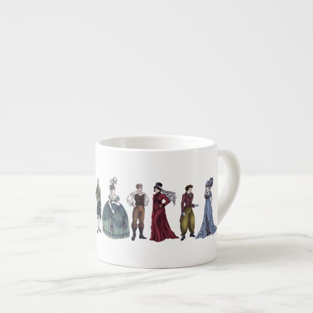 Regency Fashion Jane Austen Espresso or Tea Mug (Front Right)