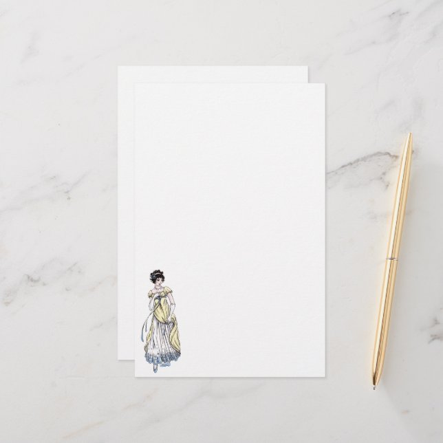 Regency Fashion Stationery - Lady #1 (Front/Back In Situ)