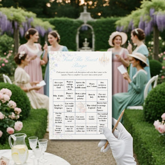 Regency  Find the Guest Bridal Shower Bingo game  Invitation