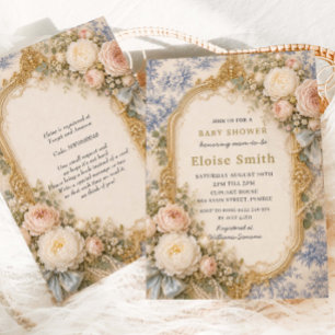 Regency Floral Baby Shower Invitation