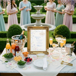 Regency Floral Mimosa Bar Sign Invitation