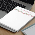 Regency Floral Rose Garland Personalised Notepad<br><div class="desc">Pretty floral notepad with to personalise with your name. This watercolor floral design has a vintage regency inspired garland of garden roses with hand lettered typography.</div>