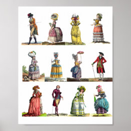 Regency French Fashion Design Marie Antoinette Poster