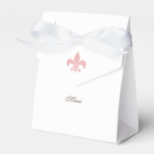 Regency French Pink Fleur de Lis Merci Wedding Favour Box