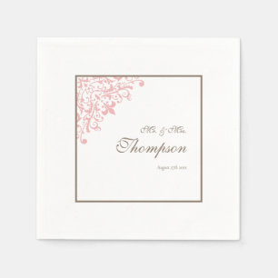 Regency French Pink Fleur de Lis Wedding Reception Napkin