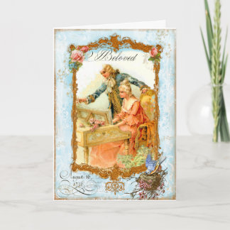 Regency French style Romantic Musical Couple Card