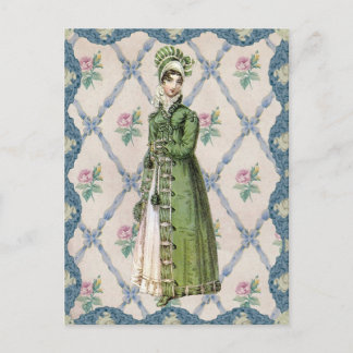 Regency Lady in Green Postcard