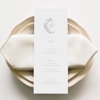 Regency Monogram Wedding Menu