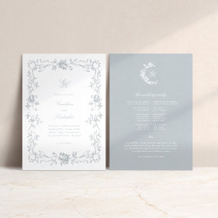 Regency Monogram Wedding Program Programme