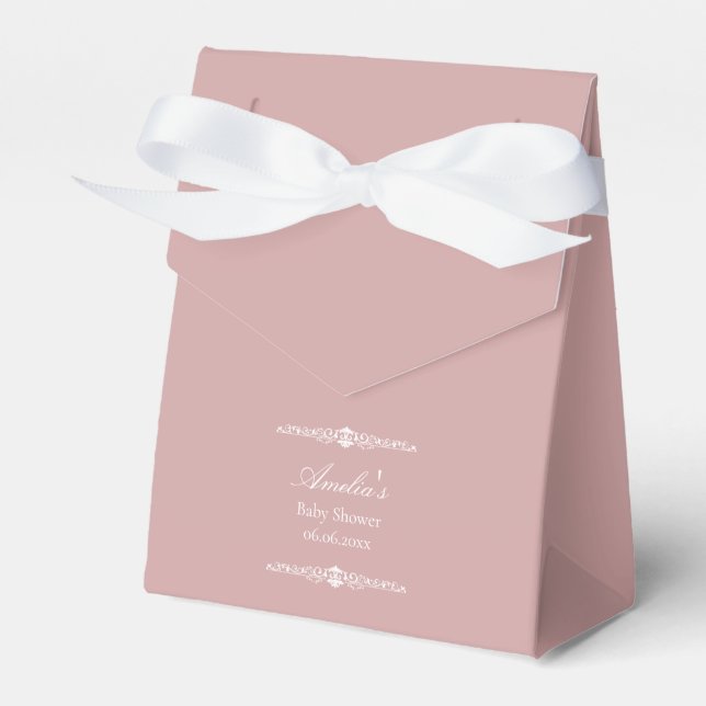 Regency Pink Baby Shower  Favour Box (Front Side)