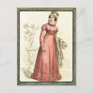 Regency Pink Dress Postcard