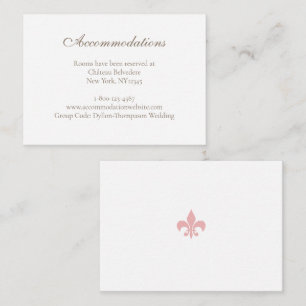 Regency Pink Fleur de Lis Wedding Accommodations Enclosure Card