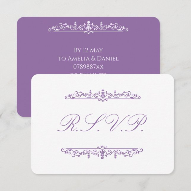 Regency  Purple RSVP Card (Front/Back)