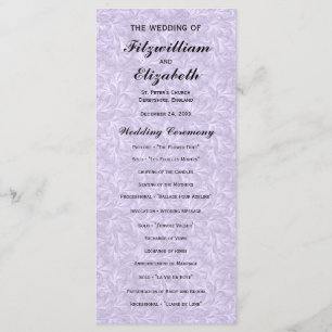 Regency Romance Wedding Programs Programme