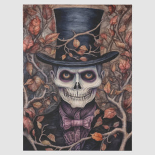 Regency Skeleton Gentleman Halloween Decoupage Tissue Paper