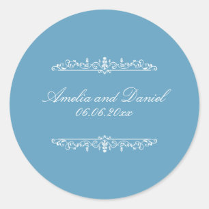 Regency Style Blue Wedding Sticker