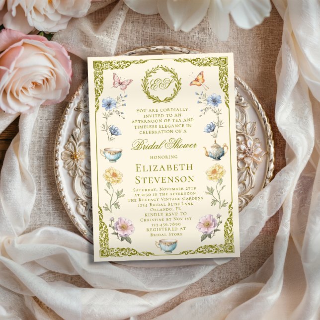 Regency Tea With The Bride To Be Bridal Shower Invitation (Creator Uploaded)