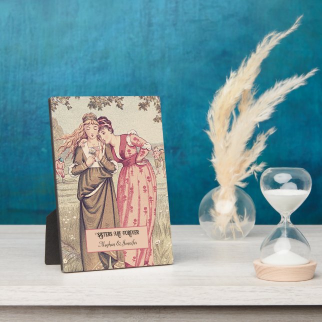 Regency Victorian Sisters Personalised Besties Plaque (Side)