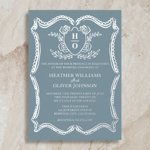 Regency Vintage Crest Formal Dusty Blue Wedding