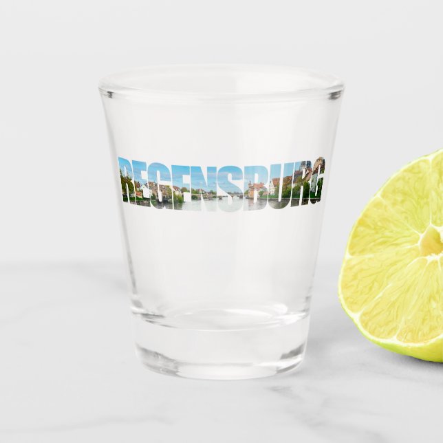 Regensburg text shot glass (Front)
