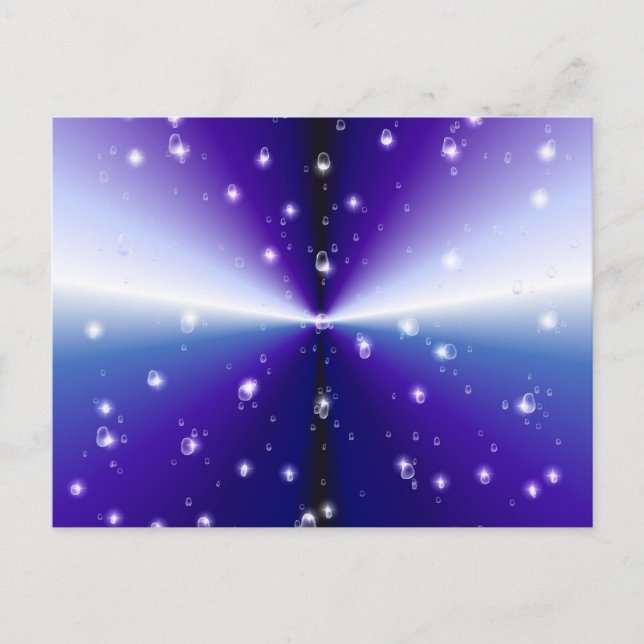 Regentropfen auf lila Regenbogen Postcard (Front)