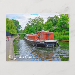 Regent's canal barge, London Postcard