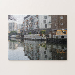 Regent's Canal Boats London United Kingdom UK Jigsaw Puzzle