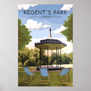 Regents Park London Travel Poster