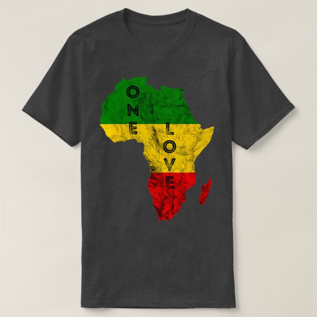 Reggae Africa Map Rasta Regae Music Rastafari Afri T-Shirt (Design Front)
