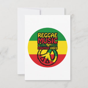 Reggae and Peace Symbol with positive quotes Card