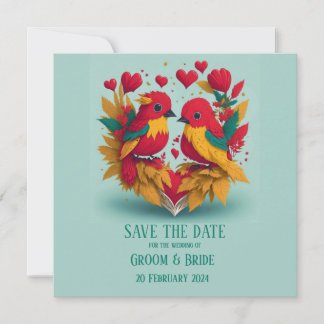 Reggae Birds Save The Date Invitation