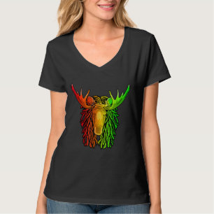 Reggae Cool Moose Dreadlocks Rasta Dreads Rastafar T-Shirt