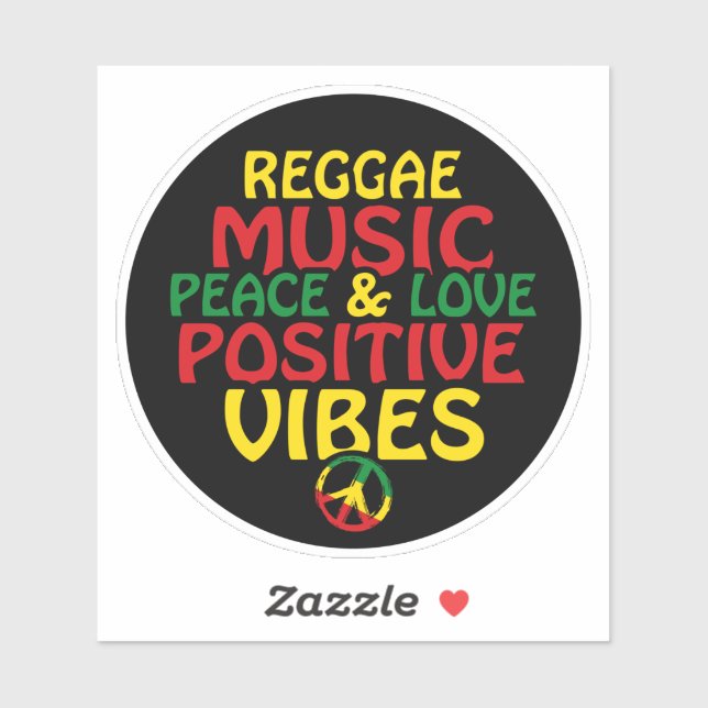 Reggae design with positive quotes and reggae flag (Sheet)