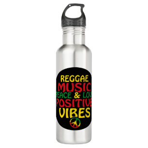 Reggae design with positive quotes and reggae flag 710 ml water bottle