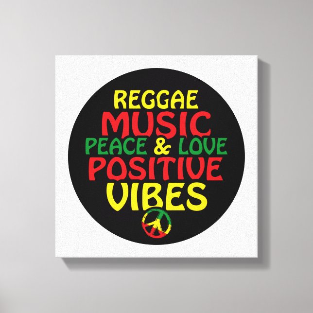 Reggae design with positive quotes and reggae flag canvas print (Front)