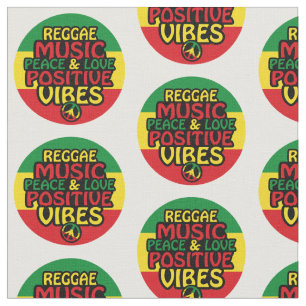 Reggae design with positive quotes and reggae flag fabric