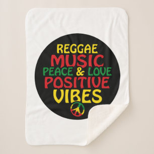 Reggae design with positive quotes and reggae flag sherpa blanket