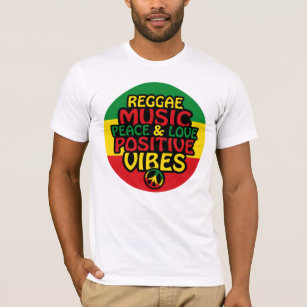 Reggae design with positive quotes and reggae flag T-Shirt