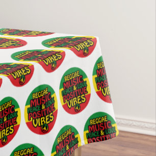 Reggae design with positive quotes and reggae flag tablecloth
