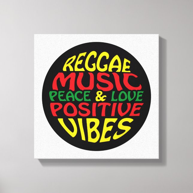 Reggae design with positive sayings and quotes canvas print (Front)
