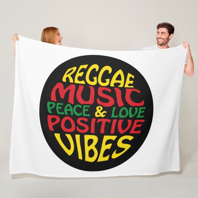 Reggae design with positive sayings and quotes fleece blanket (In Situ)