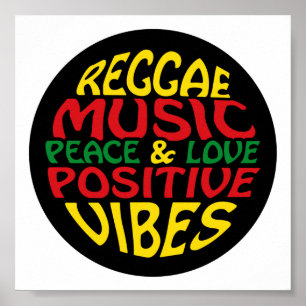 Reggae design with positive sayings and quotes poster