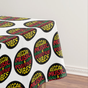 Reggae design with positive sayings and quotes tablecloth