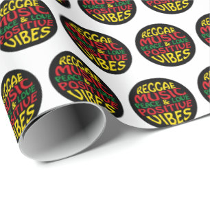 Reggae design with positive sayings and quotes wrapping paper