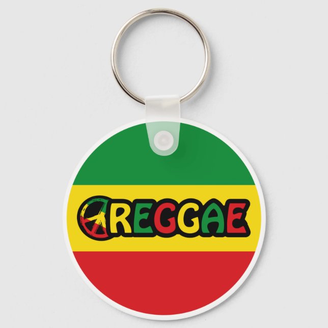 Reggae design with reggae flag colors key ring (Front)
